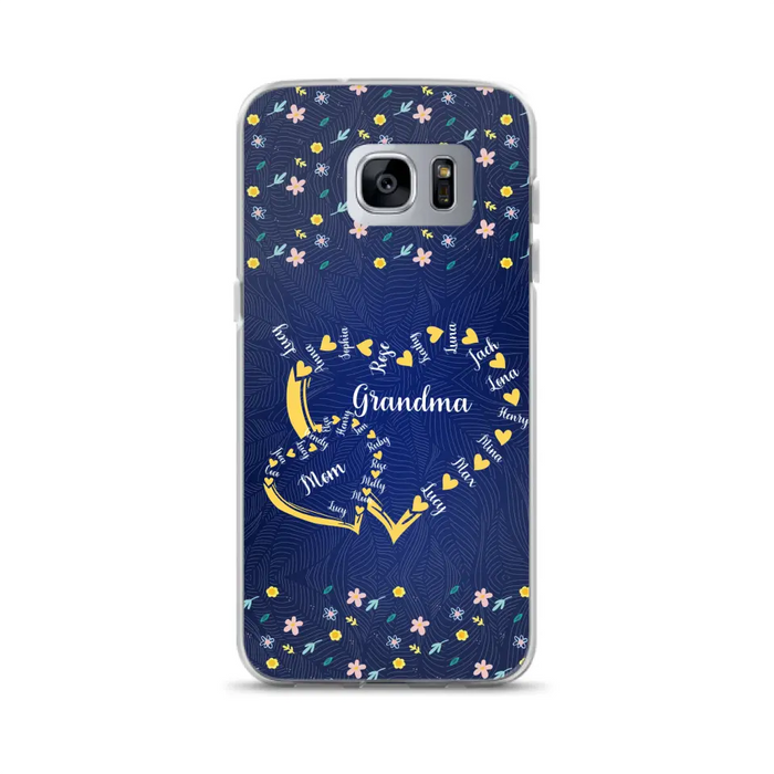 Custom Personalized Grandma Mom Phone Case - Gift Idea For Mother's Day - Upto 12 Kids - Case For iPhone And Samsung