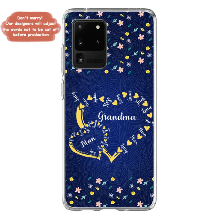 Custom Personalized Grandma Mom Phone Case - Gift Idea For Mother's Day - Upto 12 Kids - Case For iPhone And Samsung