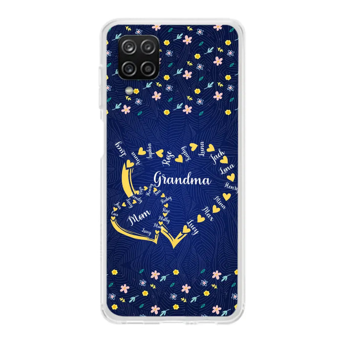 Custom Personalized Grandma Mom Phone Case - Gift Idea For Mother's Day - Upto 12 Kids - Case For iPhone And Samsung