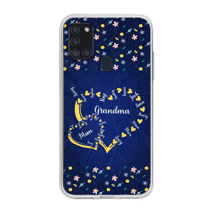 Custom Personalized Grandma Mom Phone Case - Gift Idea For Mother's Day - Upto 12 Kids - Case For iPhone And Samsung