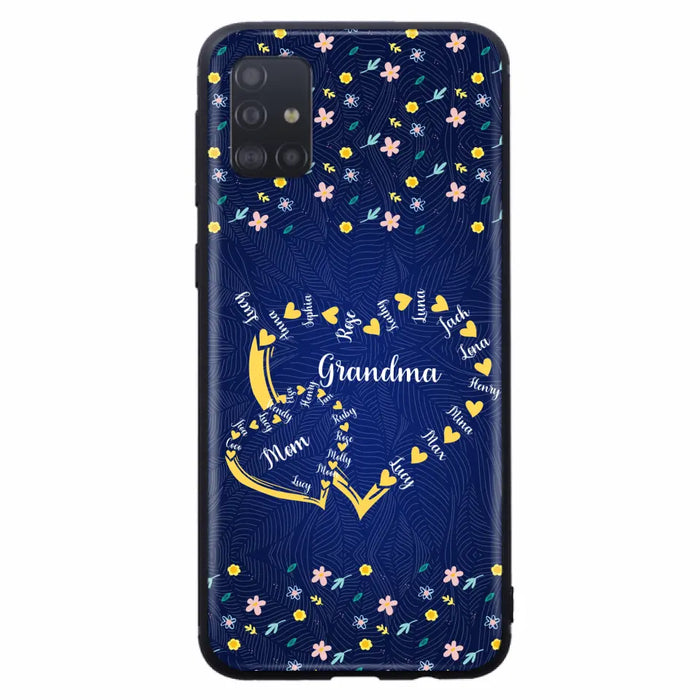 Custom Personalized Grandma Mom Phone Case - Gift Idea For Mother's Day - Upto 12 Kids - Case For iPhone And Samsung