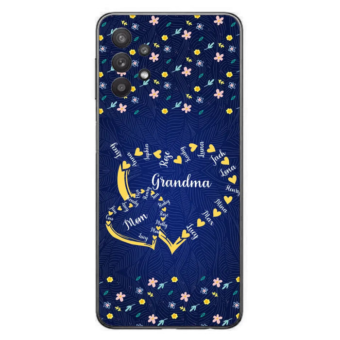 Custom Personalized Grandma Mom Phone Case - Gift Idea For Mother's Day - Upto 12 Kids - Case For iPhone And Samsung