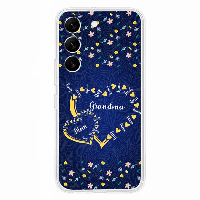 Custom Personalized Grandma Mom Phone Case - Gift Idea For Mother's Day - Upto 12 Kids - Case For iPhone And Samsung