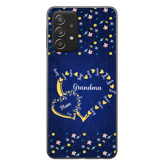 Custom Personalized Grandma Mom Phone Case - Gift Idea For Mother's Day - Upto 12 Kids - Case For iPhone And Samsung