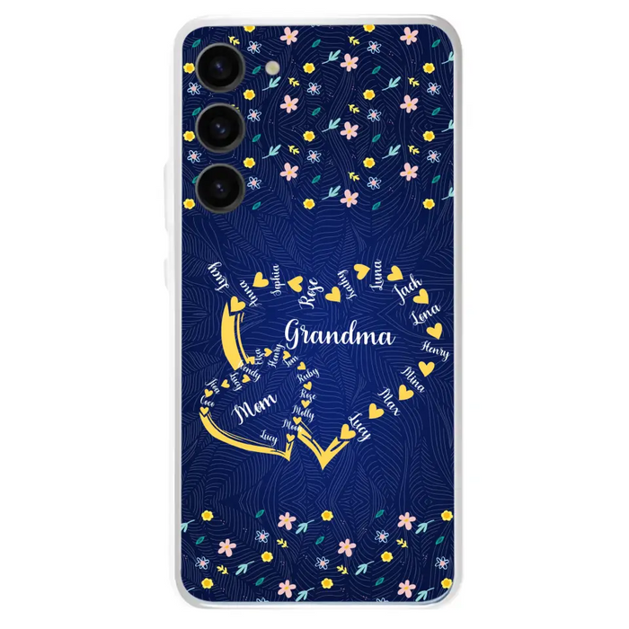 Custom Personalized Grandma Mom Phone Case - Gift Idea For Mother's Day - Upto 12 Kids - Case For iPhone And Samsung