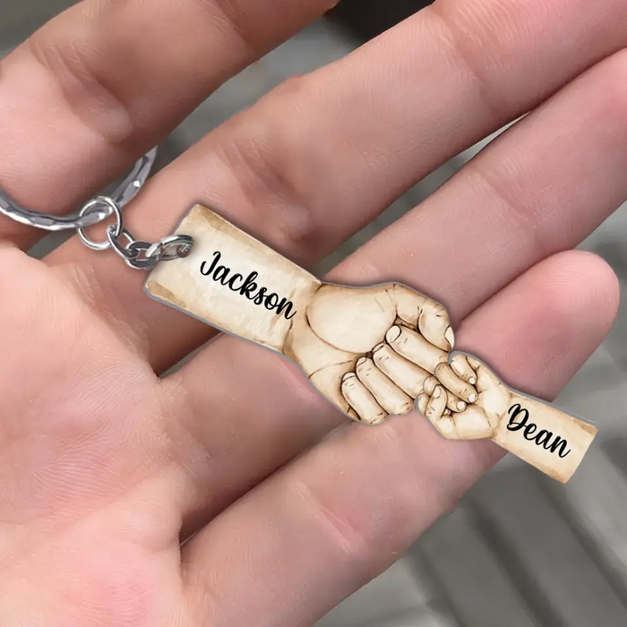 Custom Personalized Dad Acrylic Keychain - Upto 4 Kids - Gift Idea for Father's Day