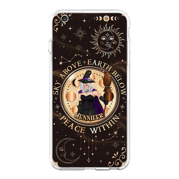 Custom Personalized Witch Phone Case - Halloween Gift Idea For Girl - Wiccan Decor/Pagan Decor - As Above So Below - Cases For iPhone And Samsung