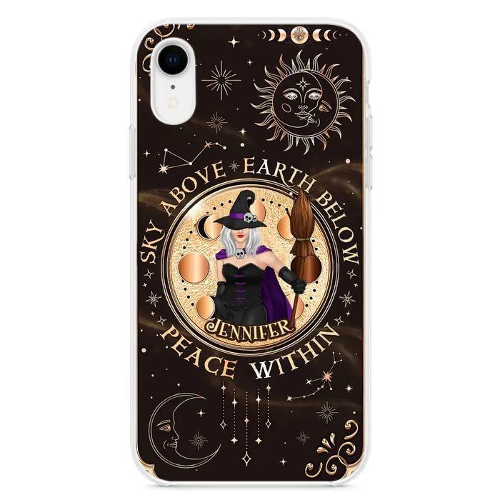 Custom Personalized Witch Phone Case - Halloween Gift Idea For Girl - Wiccan Decor/Pagan Decor - As Above So Below - Cases For iPhone And Samsung