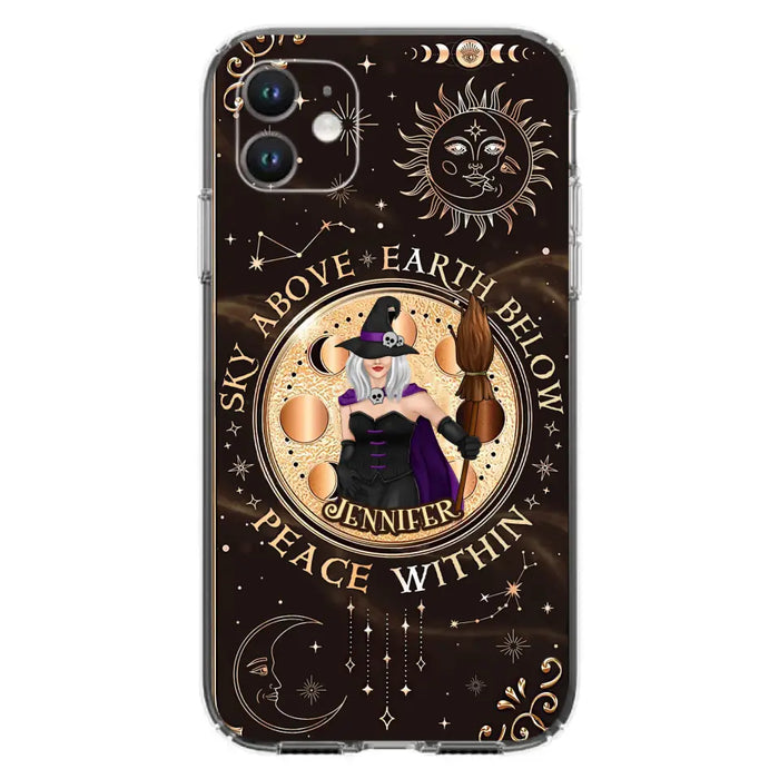 Custom Personalized Witch Phone Case - Halloween Gift Idea For Girl - Wiccan Decor/Pagan Decor - As Above So Below - Cases For iPhone And Samsung