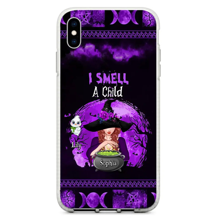 Custom Personalized Witch Phone Case - Upto 10 Children - Halloween Gift Idea for Family - I Smell Children - Case for iPhone/Samsung