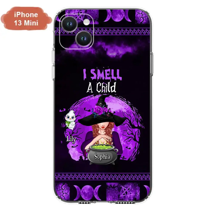 Custom Personalized Witch Phone Case - Upto 10 Children - Halloween Gift Idea for Family - I Smell Children - Case for iPhone/Samsung