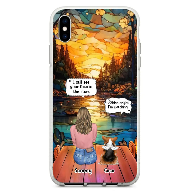 Personalized Memorial Pet Phone Case - Memorial Gift Idea For Dog/Cat/Rabbits Owners - I Still See Your Face In The Stars - Case For iPhone/Samsung