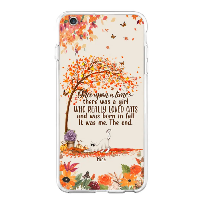 Custom Personalized Cat & Fall Phone Case - Upto 6 Cats - Autumn Gift For Cat Lover - Once Upon A Time - Case For iPhone And Samsung