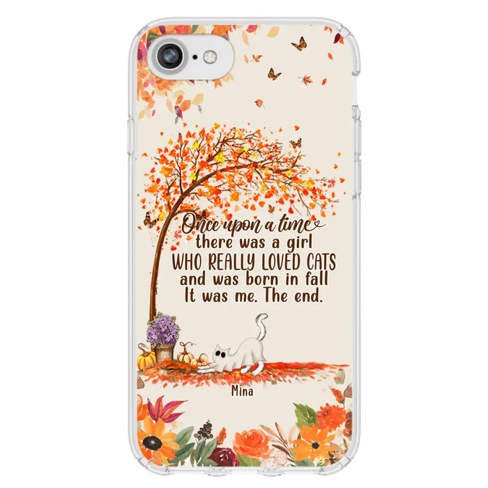 Custom Personalized Cat & Fall Phone Case - Upto 6 Cats - Autumn Gift For Cat Lover - Once Upon A Time - Case For iPhone And Samsung