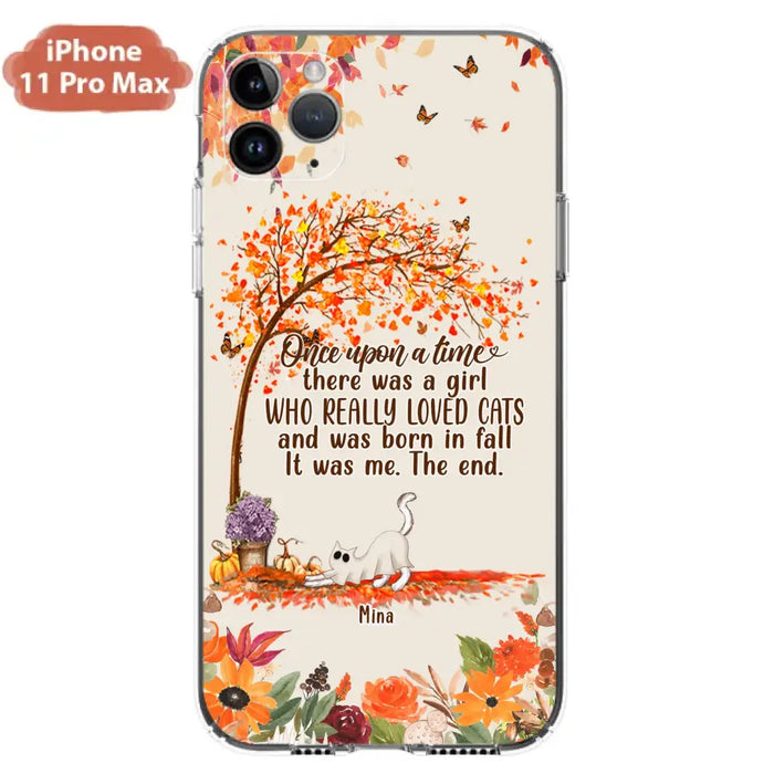 Custom Personalized Cat & Fall Phone Case - Upto 6 Cats - Autumn Gift For Cat Lover - Once Upon A Time - Case For iPhone And Samsung