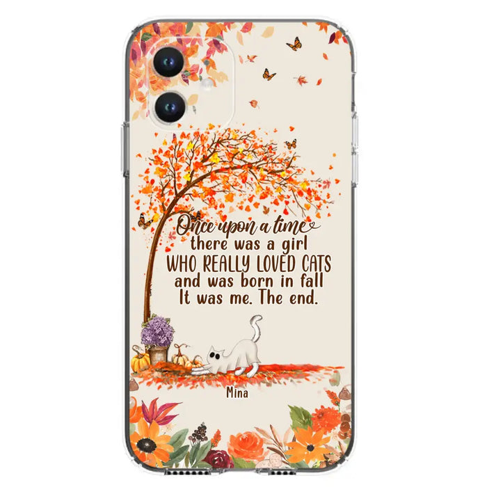 Custom Personalized Cat & Fall Phone Case - Upto 6 Cats - Autumn Gift For Cat Lover - Once Upon A Time - Case For iPhone And Samsung