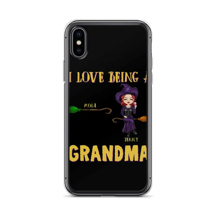 Personalized Witch Grandma Phone Case - Gift Idea For Halloween/Witch/Grandma - Upto 8 Kids - I Love Being A Grandma - Case For iPhone/Samsung