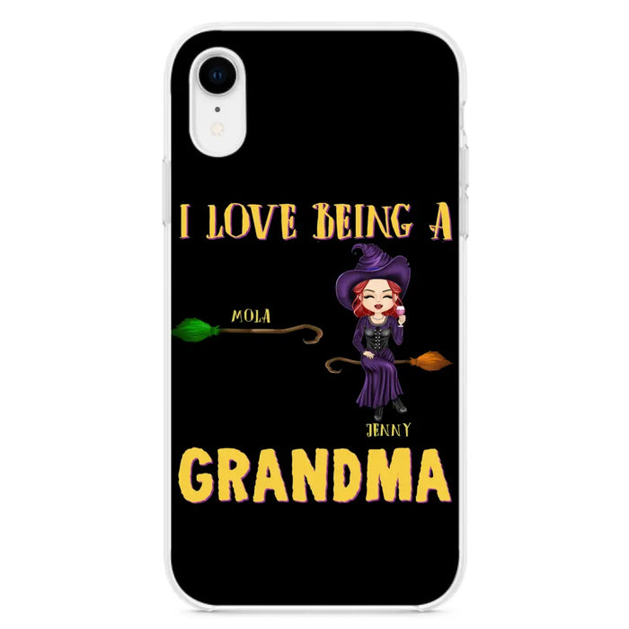 Personalized Witch Grandma Phone Case - Gift Idea For Halloween/Witch/Grandma - Upto 8 Kids - I Love Being A Grandma - Case For iPhone/Samsung