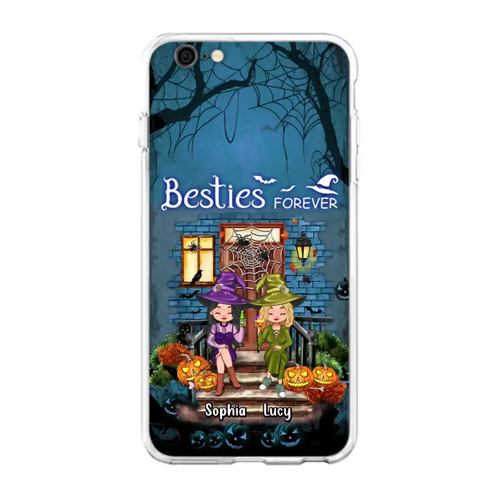 Custom Personalized Halloween Friend Phone Case - Upto 5 Friends - Halloween Gift Idea for Friends/Sisters - Besties Forever - Case for iPhone/Samsung