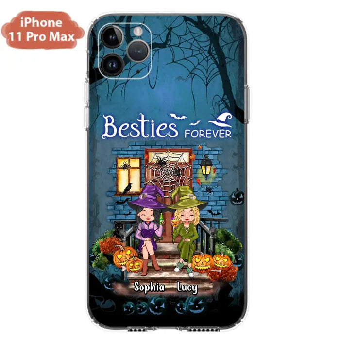 Custom Personalized Halloween Friend Phone Case - Upto 5 Friends - Halloween Gift Idea for Friends/Sisters - Besties Forever - Case for iPhone/Samsung