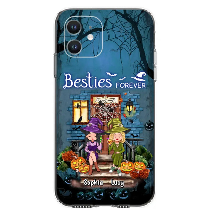 Custom Personalized Halloween Friend Phone Case - Upto 5 Friends - Halloween Gift Idea for Friends/Sisters - Besties Forever - Case for iPhone/Samsung