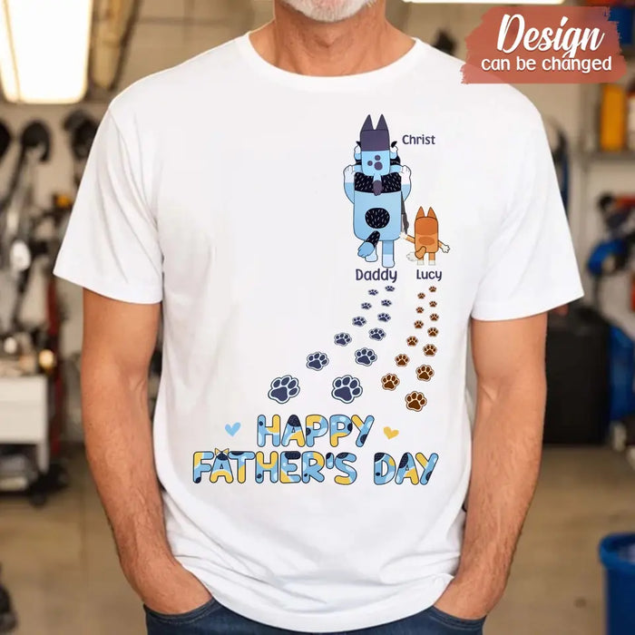 Custom Personalized Happy Father's Day Shirt/ Hoodie - Gift Idea For Father's Day - Upto 3 Kids