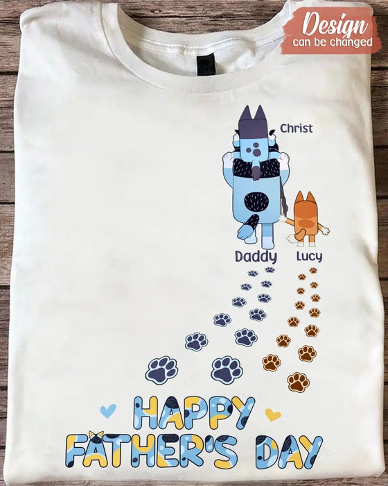 Custom Personalized Happy Father's Day Shirt/ Hoodie - Gift Idea For Father's Day - Upto 3 Kids