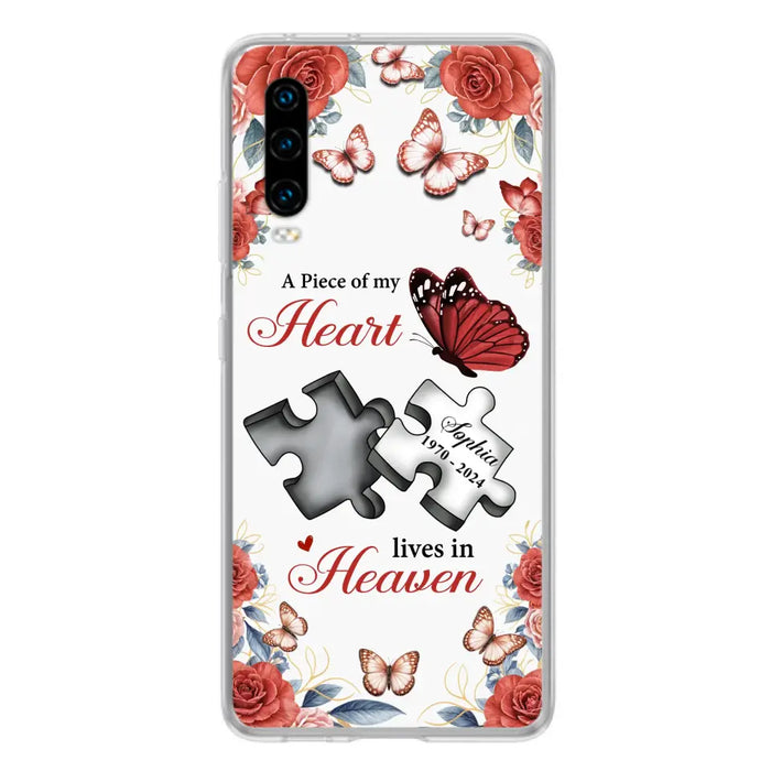 Custom Personalized Memorial Phone Case - Memorial Gift Idea - A Piece Of My Heart Lives In Heaven - Case for Xiaomi/Huawei/Oppo