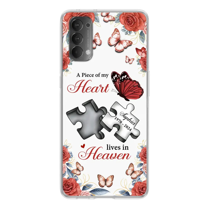 Custom Personalized Memorial Phone Case - Memorial Gift Idea - A Piece Of My Heart Lives In Heaven - Case for Xiaomi/Huawei/Oppo