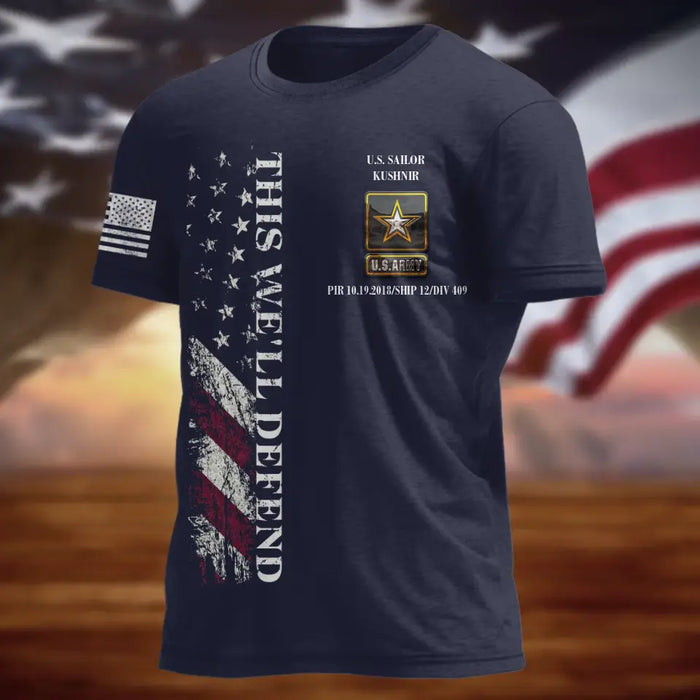 Custom Personalized Veteran AOP T-shirt - Father's Day Gift Idea for Veteran - This We'll Defend