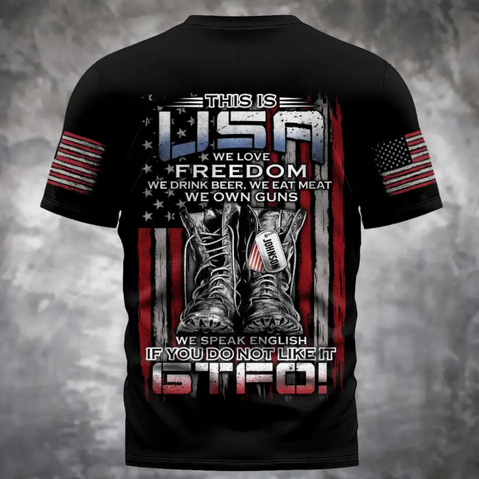 Custom Personalized Veteran All-Over Print T-Shirt - Gift Idea For Veterans Day - This Is USA