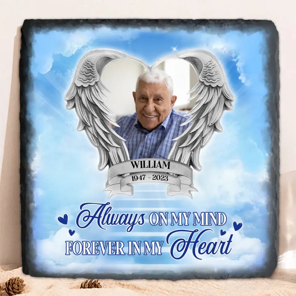 Personalized Memorial Dog Square Lithograph - Remembrance Stones Gift Idea For Dog Lover - I'm Right Here Inside Your Heart main image 1