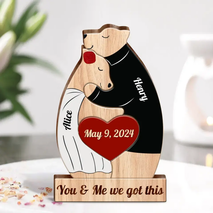 Custom Personalized Couple Wooden Puzzle - Wedding/Anniversary Gift Idea for Couple