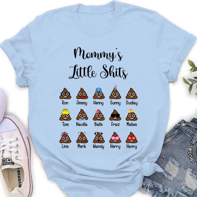 Personalized Kids Shirt - Up to 15 Kids - Gift Idea For Father's Day/Mother's Day - Mommy's Little Shits