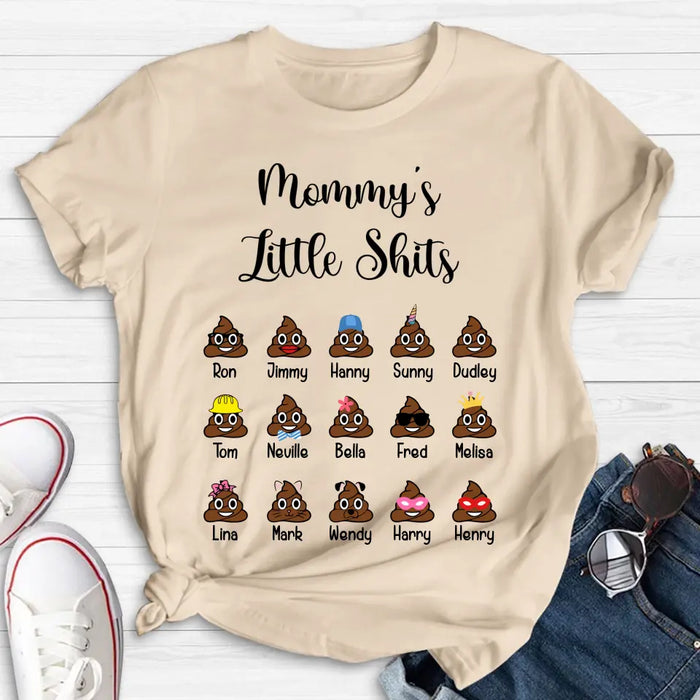 Custom Personalized Kids Shirt - Upto 15 Kids - Gift Idea For Father's Day/Mother's Day - Mommy's Little Shits