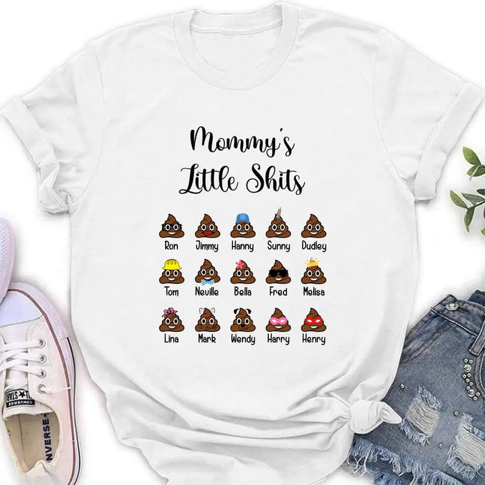 Custom Personalized Kids Shirt - Upto 15 Kids - Gift Idea For Father's Day/Mother's Day - Mommy's Little Shits