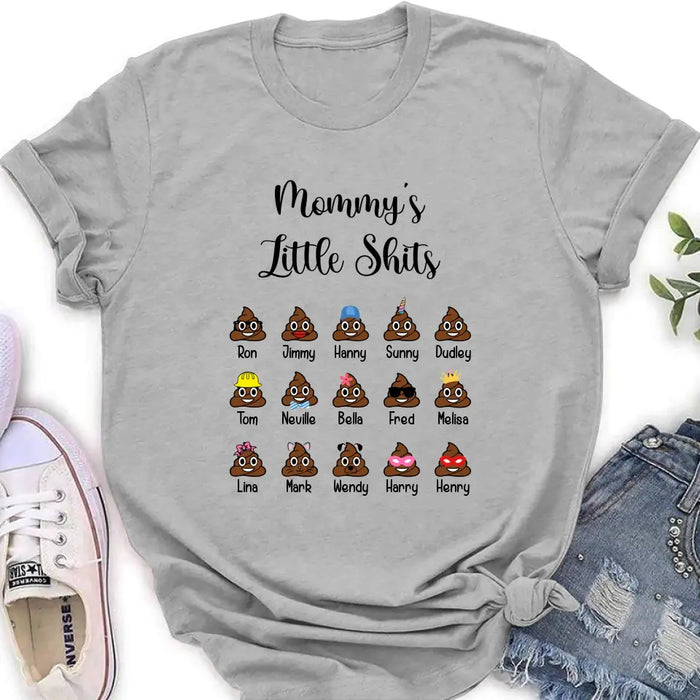 Custom Personalized Kids Shirt - Upto 15 Kids - Gift Idea For Father's Day/Mother's Day - Mommy's Little Shits