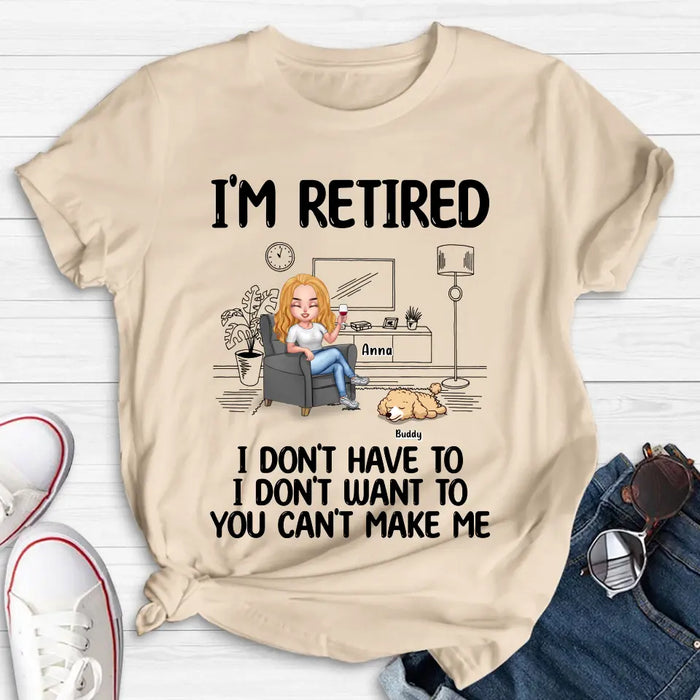 Custom Personalized Pet Shirt/ Hoodie - Upto 4 Dogs/Cats - Mother's Day/Father's Day Gift Idea for Dog/Cat Lovers - I'm Retired