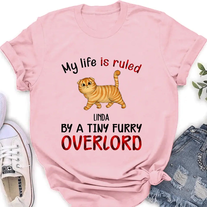 Custom Personalized Pet Shirt/ Hoodie - Upto 4 Dogs - Mother's Day/Father's Day Gift Idea For Dog/Cat Lovers - My Life Is Ruled By A Tiny Furry Overlord