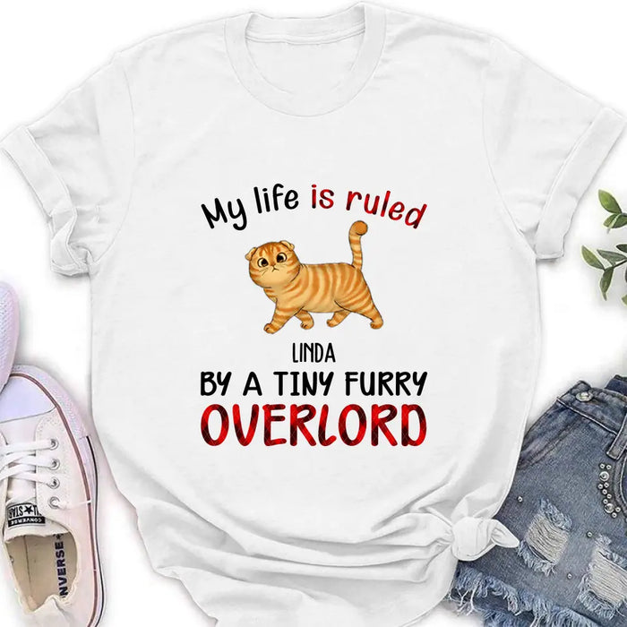 Custom Personalized Pet Shirt/ Hoodie - Upto 4 Dogs - Mother's Day/Father's Day Gift Idea For Dog/Cat Lovers - My Life Is Ruled By A Tiny Furry Overlord