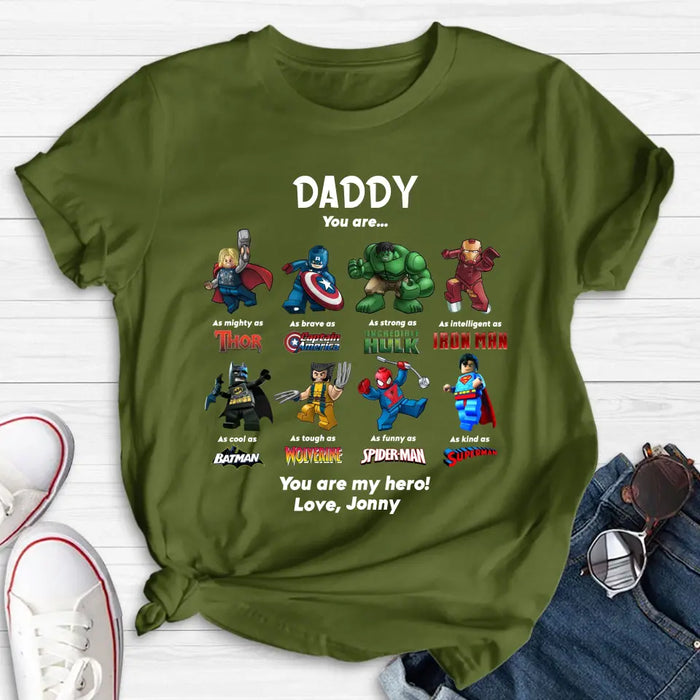 Custom Personalized Dad Shirt/Hoodie - Gift Idea for Father's Day - You Are My Hero