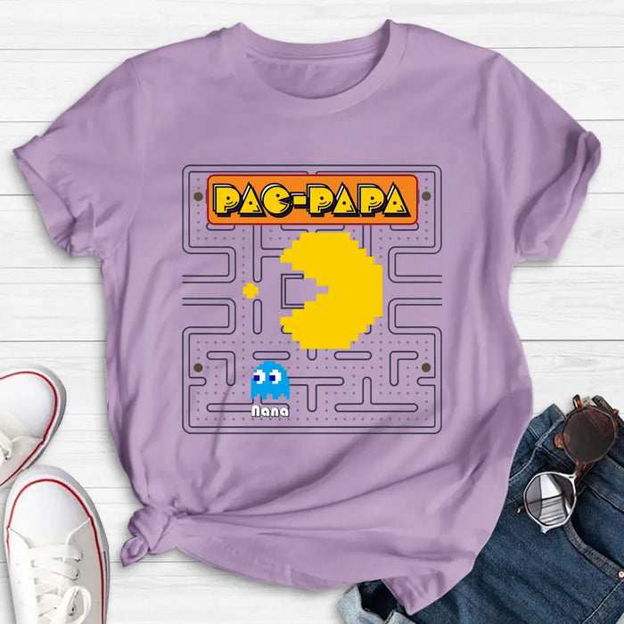 Custom Personalized Pac-Dad Shirt/Hoodie - Father's Day Gift Idea For Dad/ Grandpa/ Papa - Upto 8 Kids