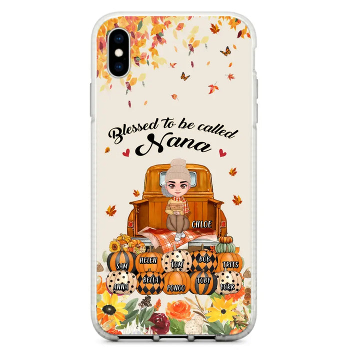 Custom Personalized Grandma Autumn Phone Case - Gift Idea For Grandma - Upto 10 Kids -  Case For iPhone/Samsung - Blessed To Be Called Nana