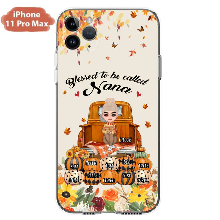 Custom Personalized Grandma Autumn Phone Case - Gift Idea For Grandma - Upto 10 Kids -  Case For iPhone/Samsung - Blessed To Be Called Nana