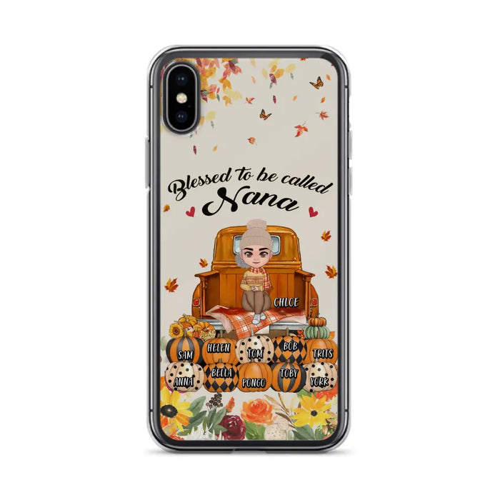 Custom Personalized Grandma Autumn Phone Case - Gift Idea For Grandma - Upto 10 Kids -  Case For iPhone/Samsung - Blessed To Be Called Nana