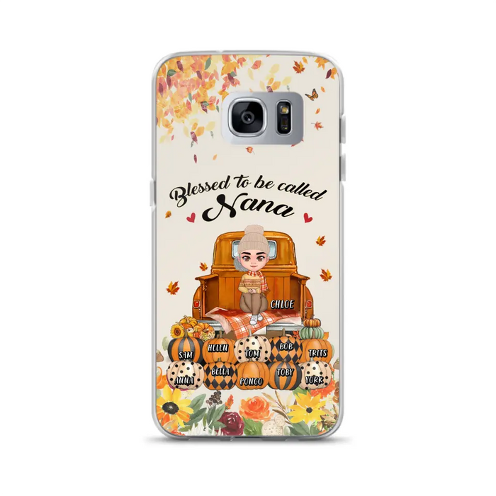 Custom Personalized Grandma Autumn Phone Case - Gift Idea For Grandma - Upto 10 Kids -  Case For iPhone/Samsung - Blessed To Be Called Nana