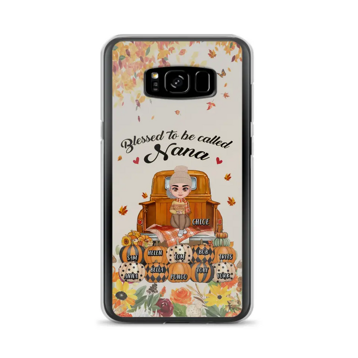 Custom Personalized Grandma Autumn Phone Case - Gift Idea For Grandma - Upto 10 Kids -  Case For iPhone/Samsung - Blessed To Be Called Nana