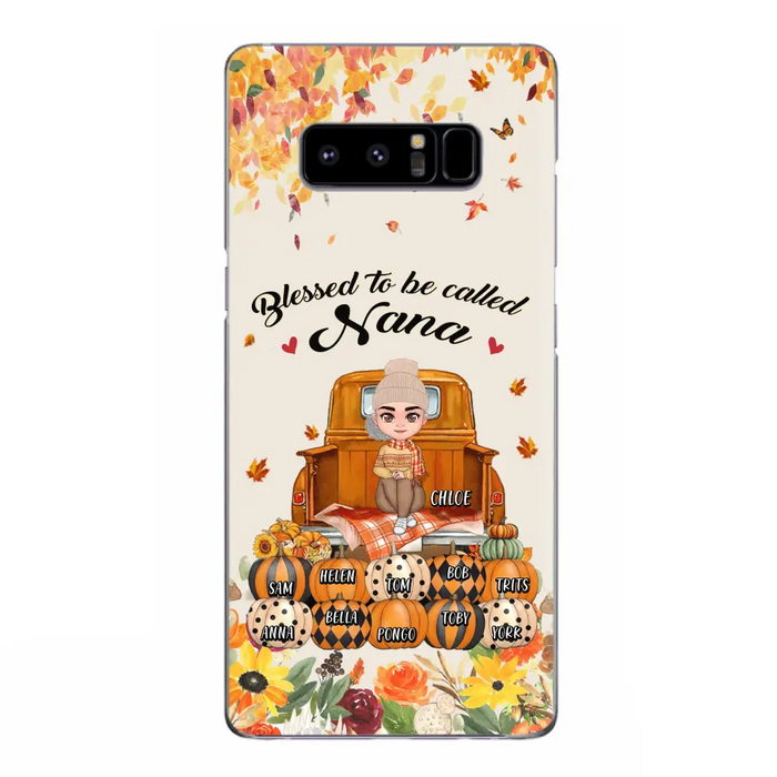 Custom Personalized Grandma Autumn Phone Case - Gift Idea For Grandma - Upto 10 Kids -  Case For iPhone/Samsung - Blessed To Be Called Nana