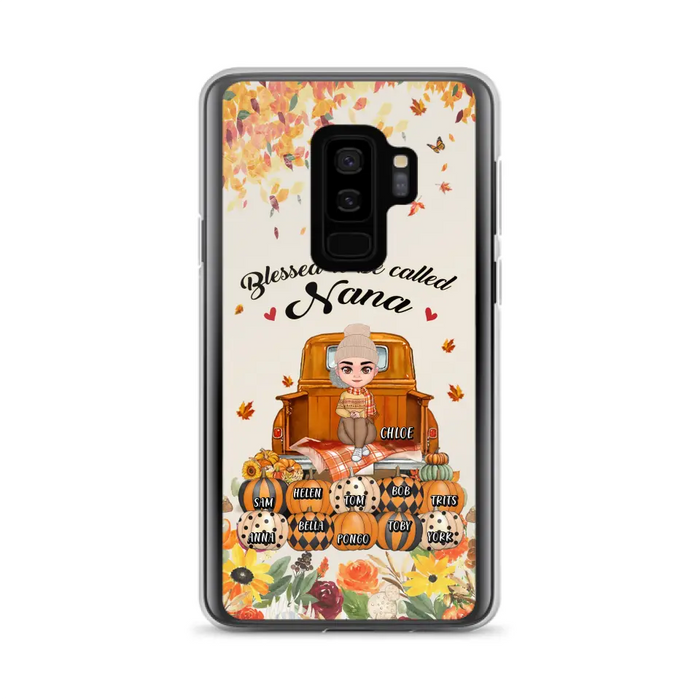 Custom Personalized Grandma Autumn Phone Case - Gift Idea For Grandma - Upto 10 Kids -  Case For iPhone/Samsung - Blessed To Be Called Nana