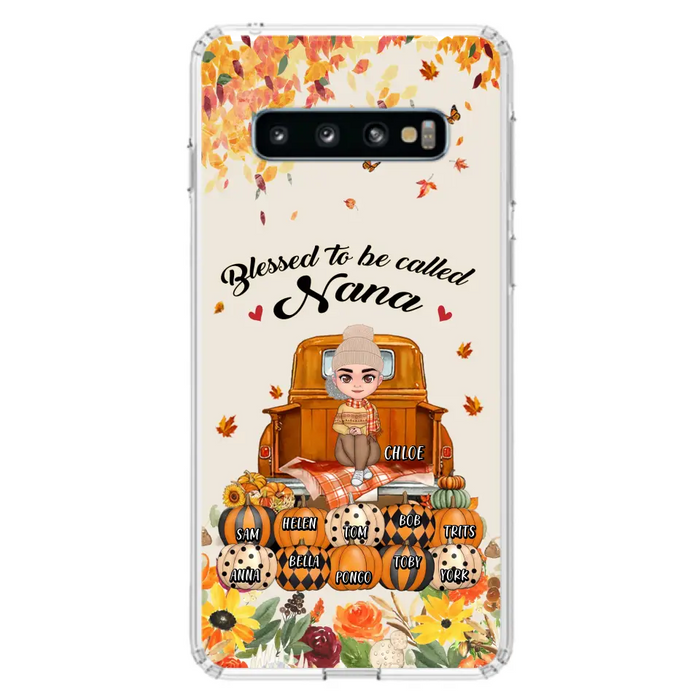 Custom Personalized Grandma Autumn Phone Case - Gift Idea For Grandma - Upto 10 Kids -  Case For iPhone/Samsung - Blessed To Be Called Nana